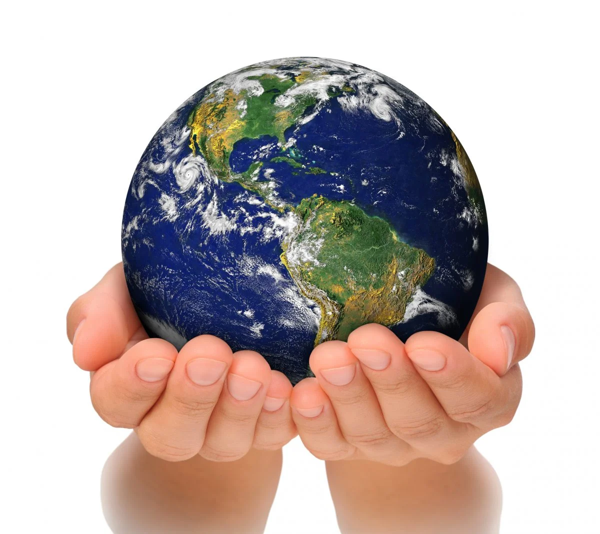 Hands holding the earth
